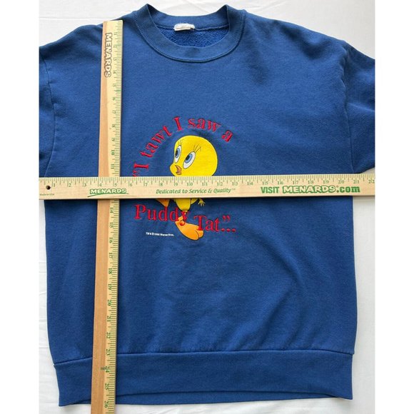 Looney Tunes Vintage Sweatshirt Warner Bros 1996 Tweety Bird Medium - Picture 7 of 9